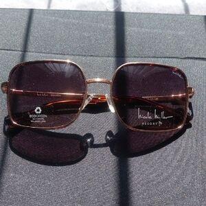 Nicole Miller Sunglasses - Gold Frame with Black Lenses